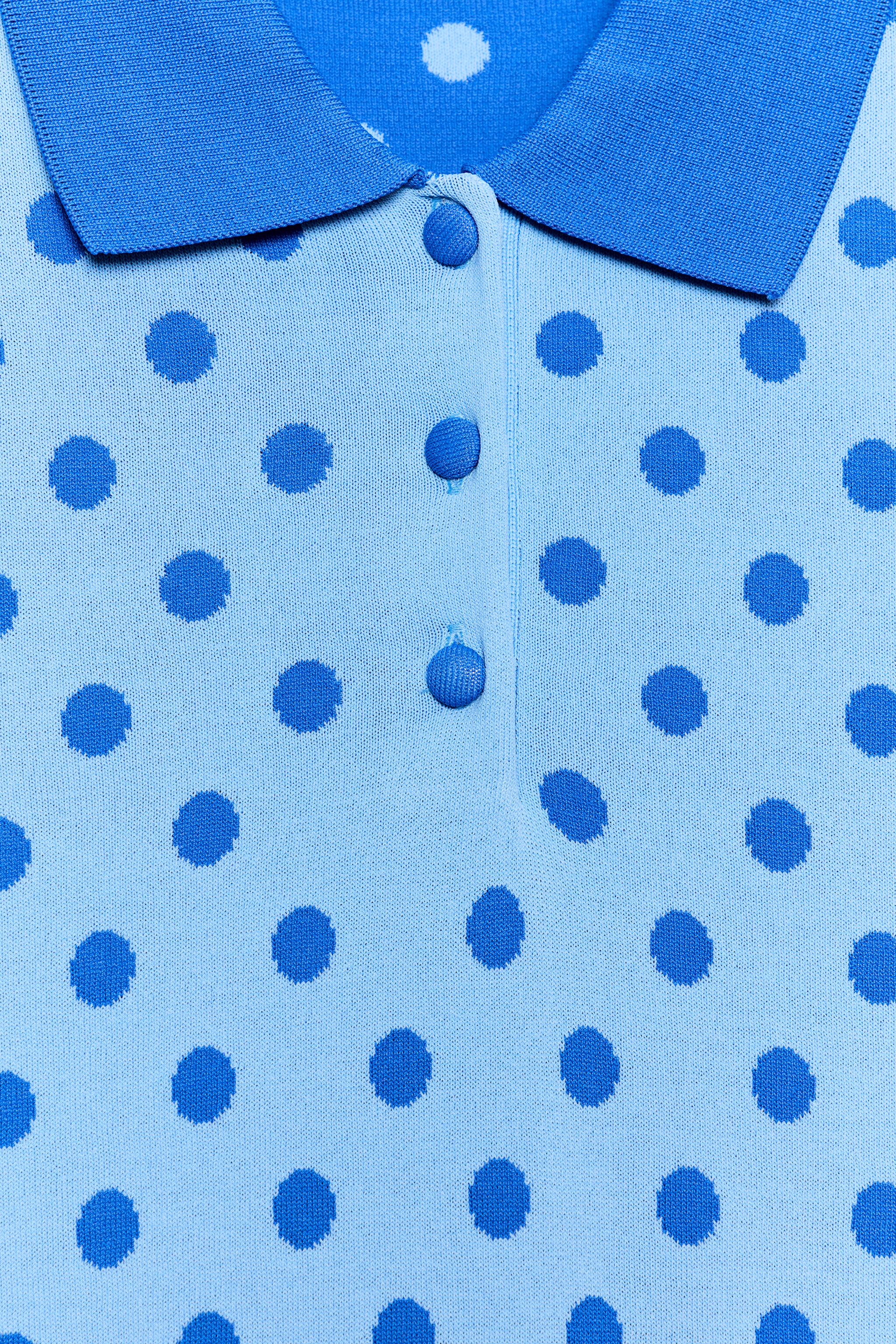 POLKA DOT KNIT POLO SHIRT